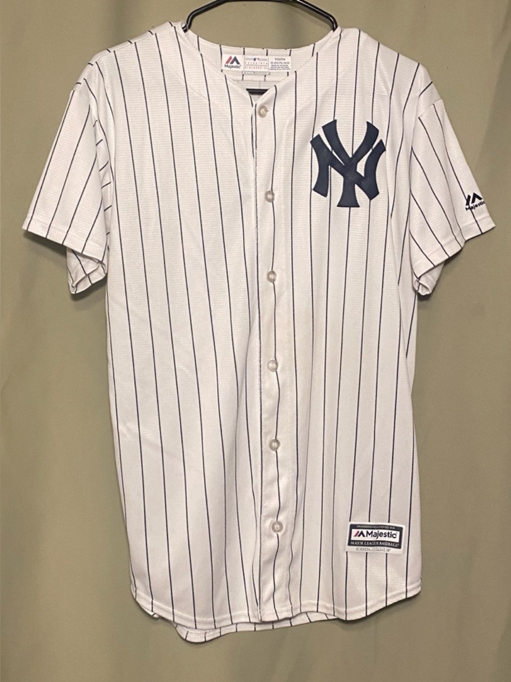 Yankees Giancarlo Stanton #27 Majestic Pinstripe Baseball Jersey  XL 18/20